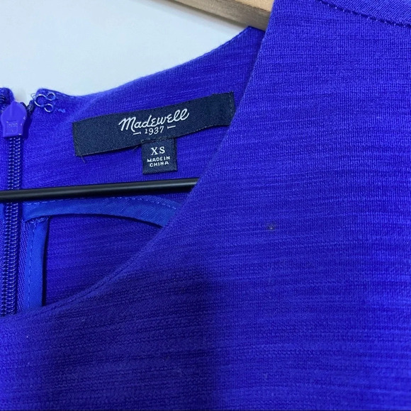 Madewell Fit and Flare Mini Dress in blue - Picture 3 of 5